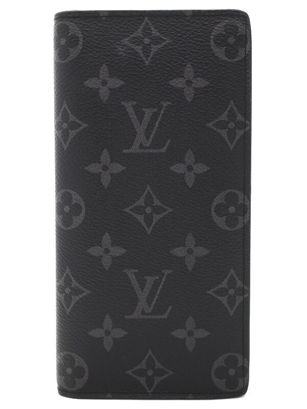 Louis Vuitton Bi fold Black Eclipse Long Brazza Portefeuille Wallet Monogram - Picture 2 of 5